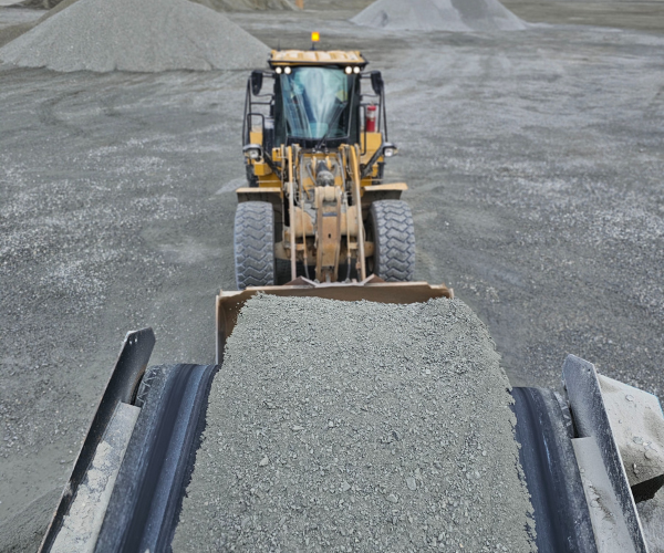 Truck delivering construction material in Merritt and Nicola Valley—ideal for gravel, concrete, and site prep.